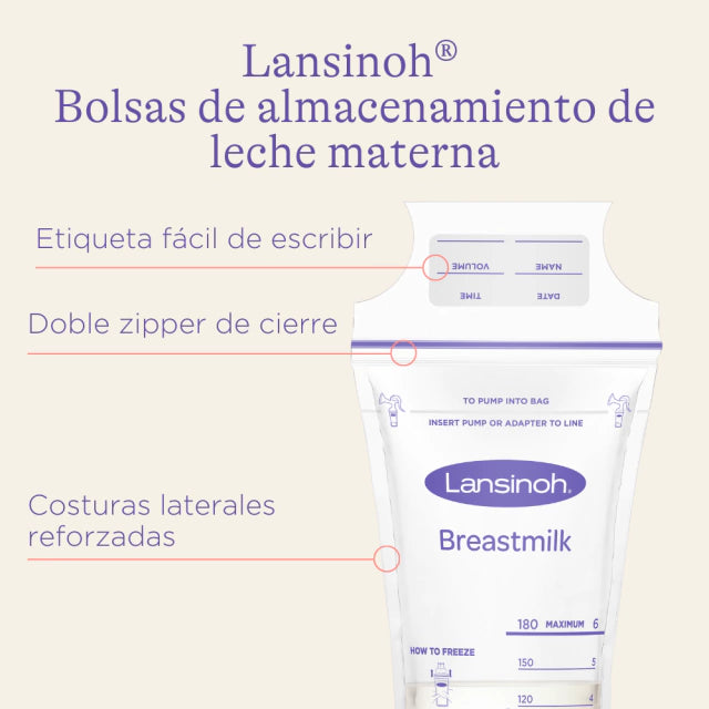 Bolsas de Almacenamiento de Leche Materna 180ml x50