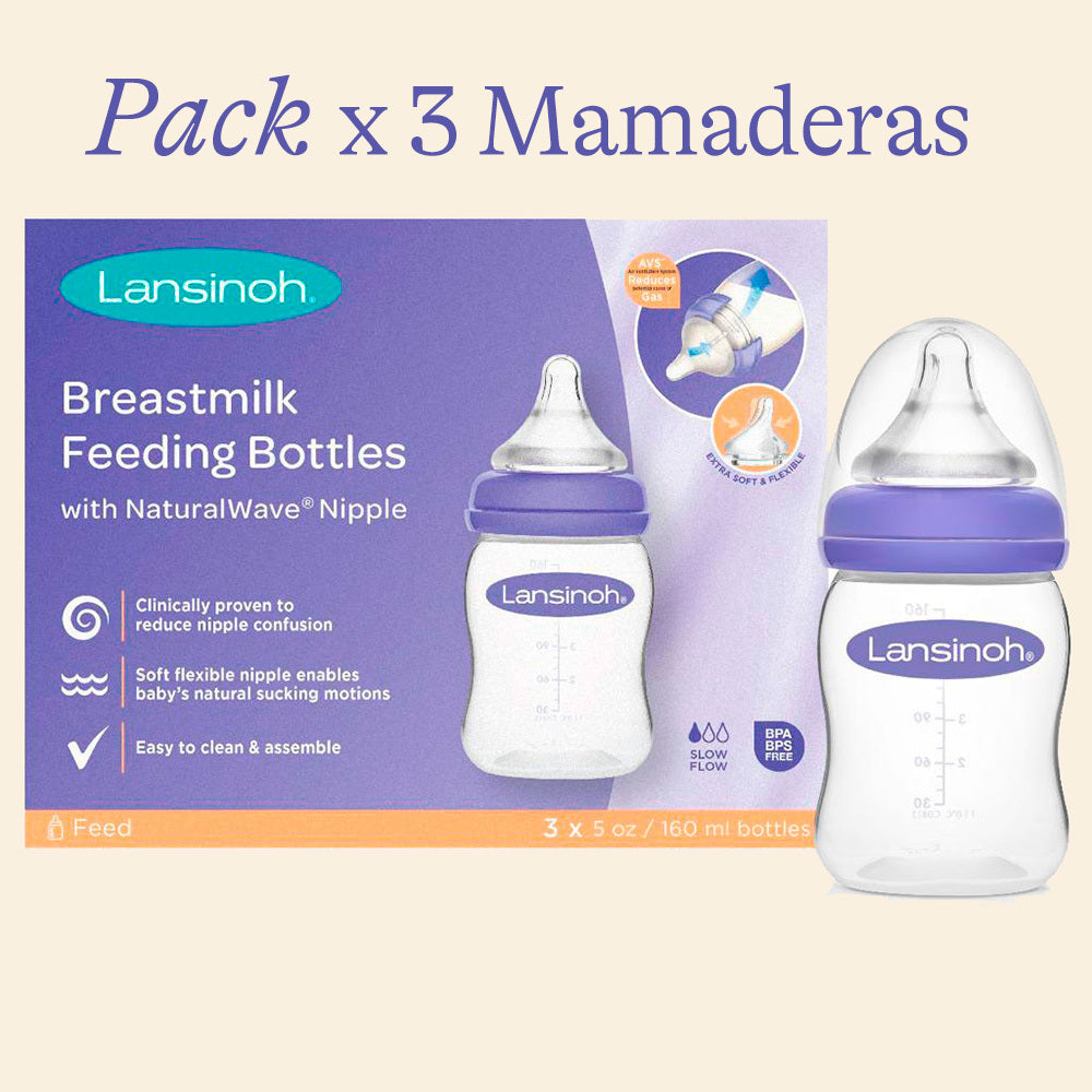 Set de Mamaderas con Tetina NaturalWave 160ml  (Pack x3 uds)